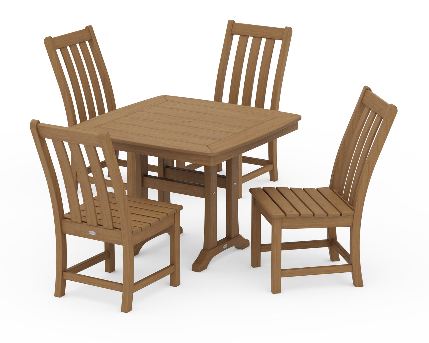 Vineyard Side Chair 5-Piece Dining Set with Trestle Legs