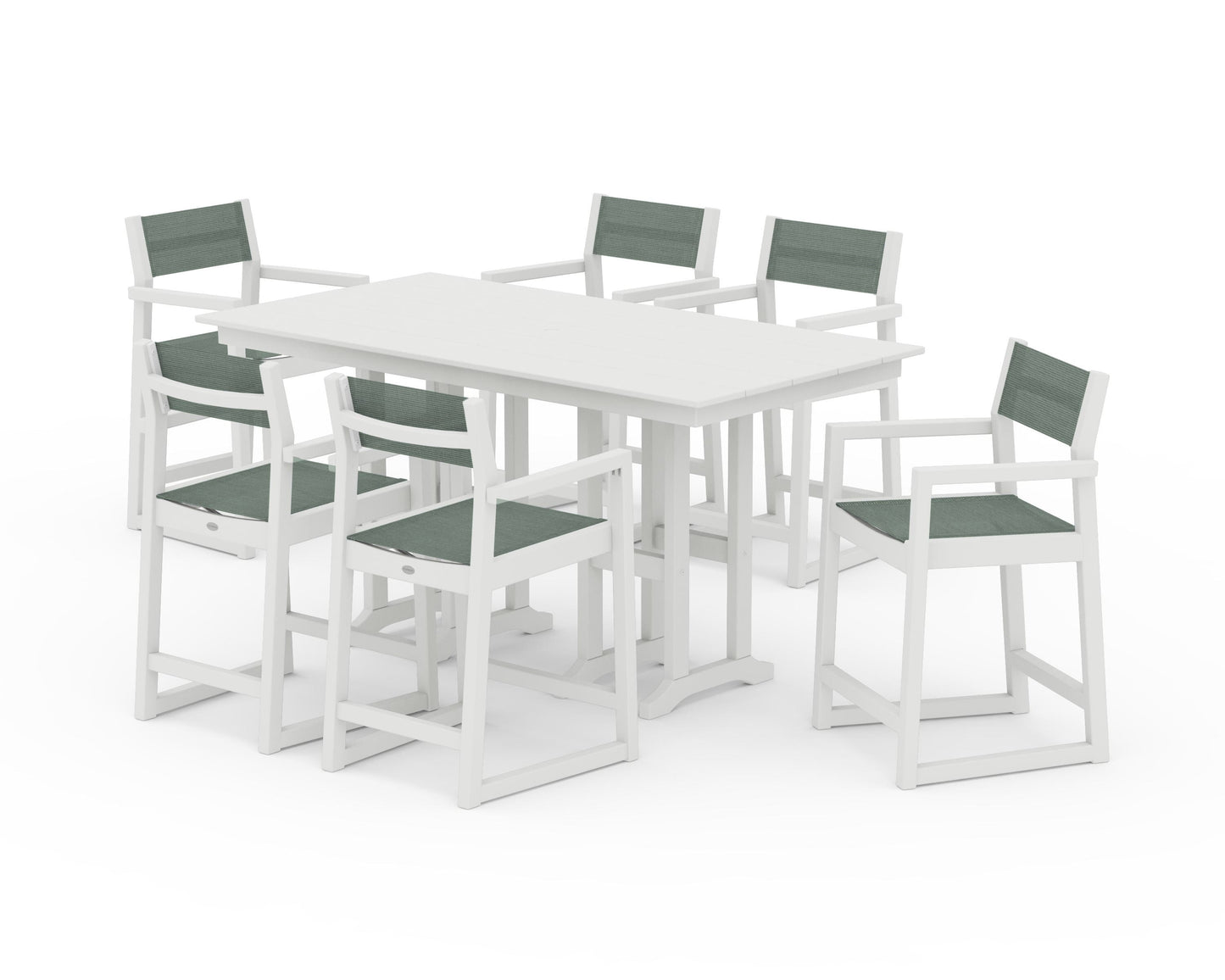 EDGE Sling Arm Chair 7-Piece Farmhouse Counter Set