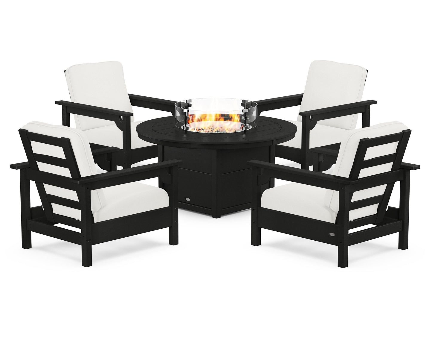 Club 5-Piece Conversation Set with Fire Pit Table