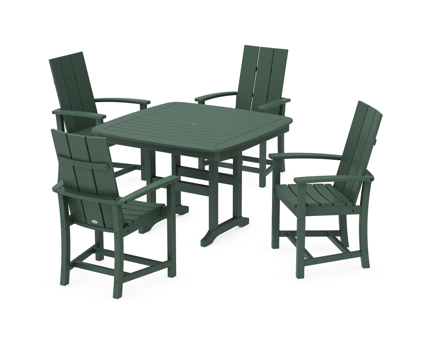 Modern Adirondack 5-Piece Dining Set with Trestle Legs