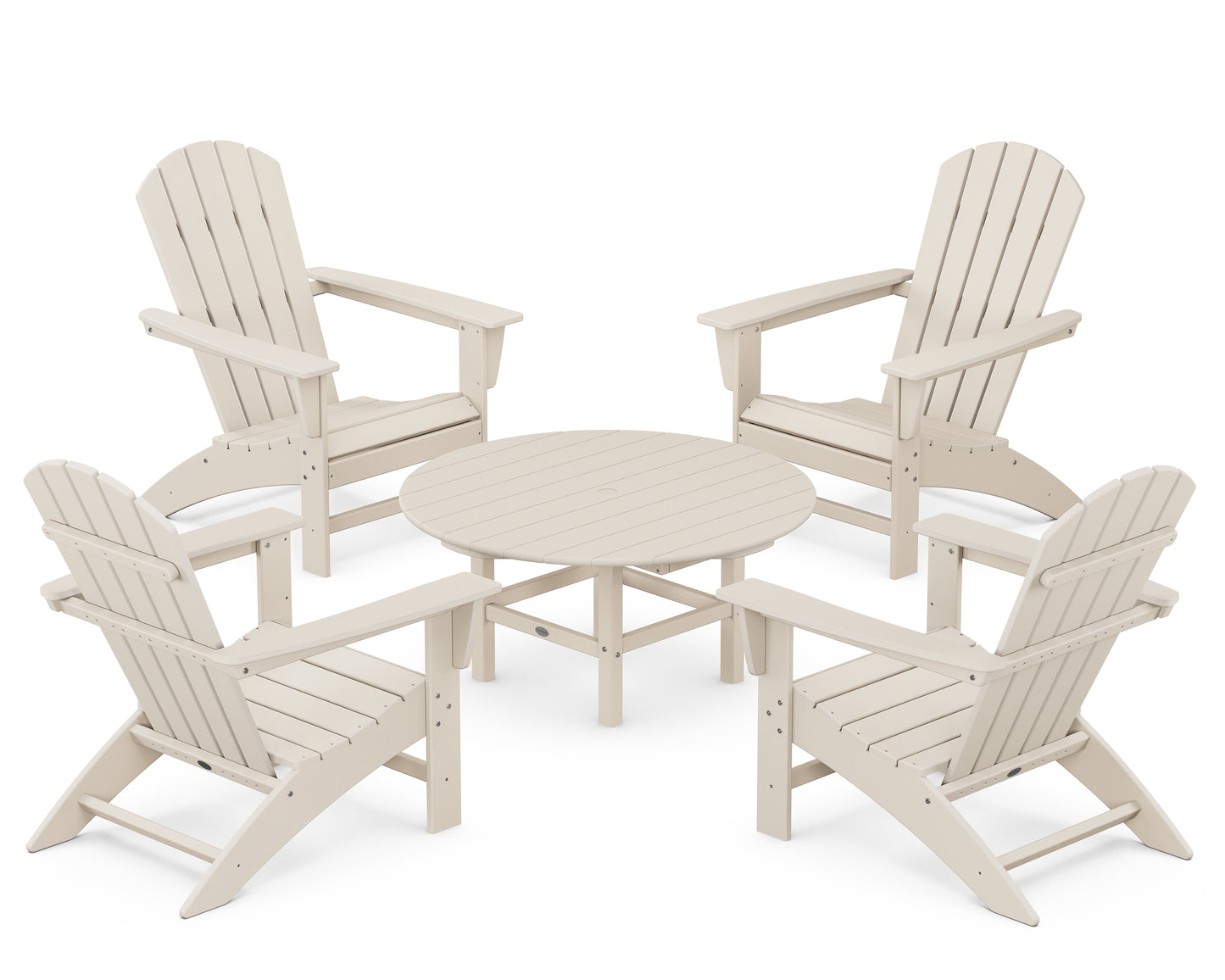 Nautical 5-Piece Adirondack Chair Conversation Set