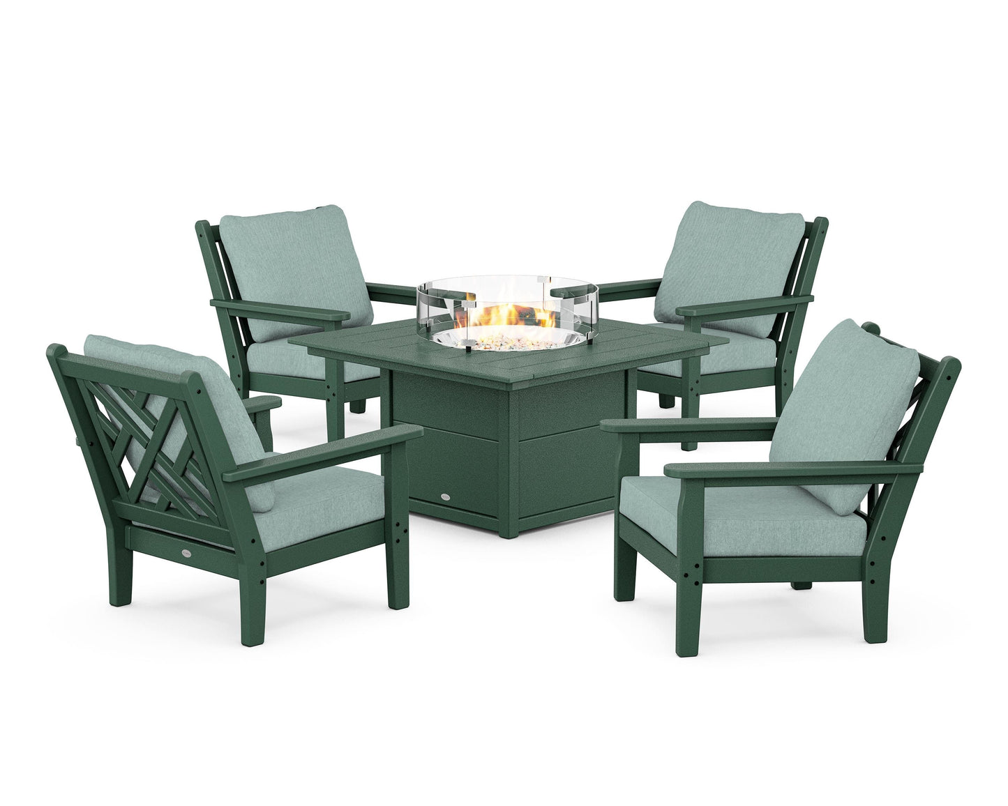 Chippendale 5-Piece Deep Seating Set with Fire Pit Table
