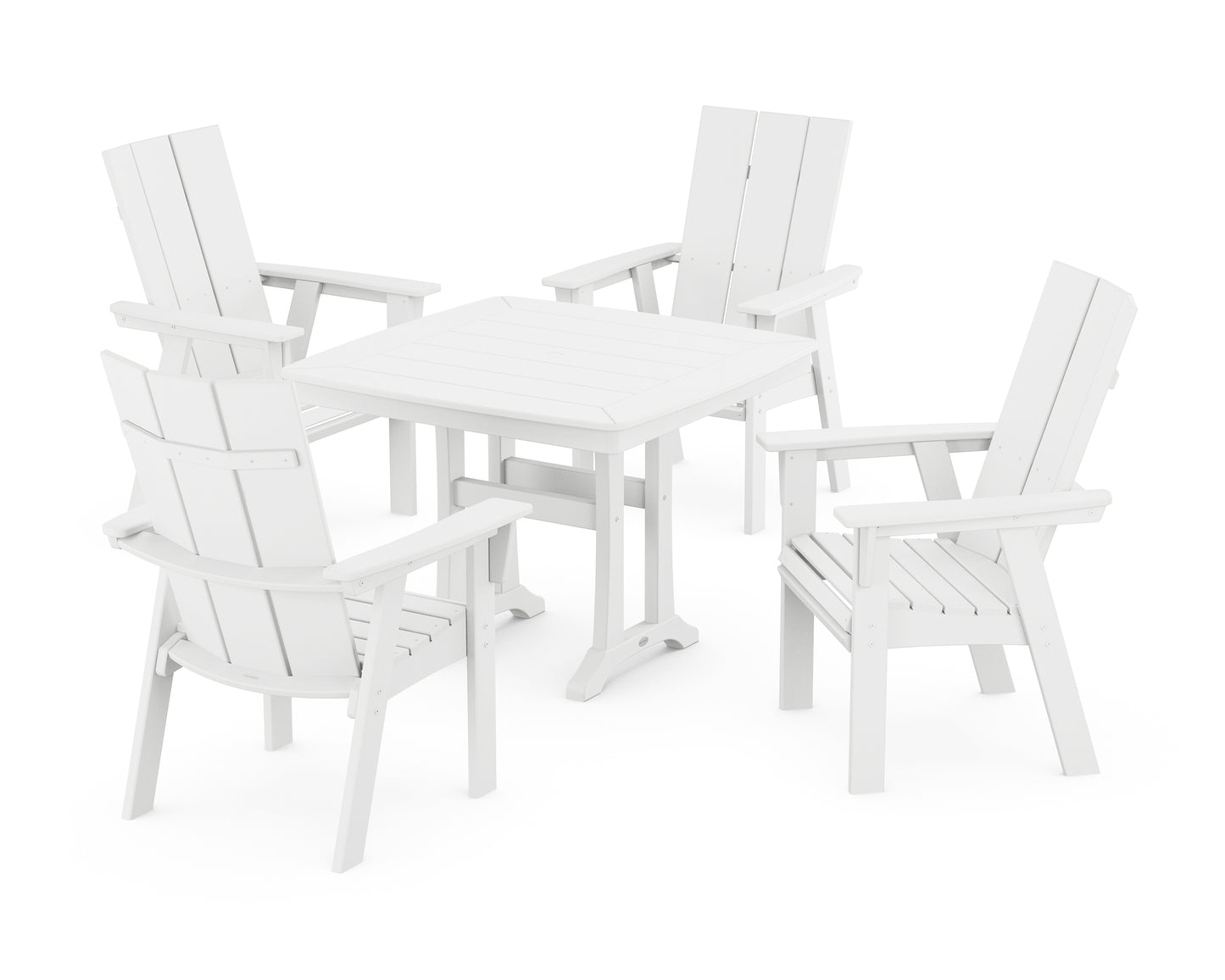 Modern Adirondack 5-Piece Dining Set with Trestle Legs