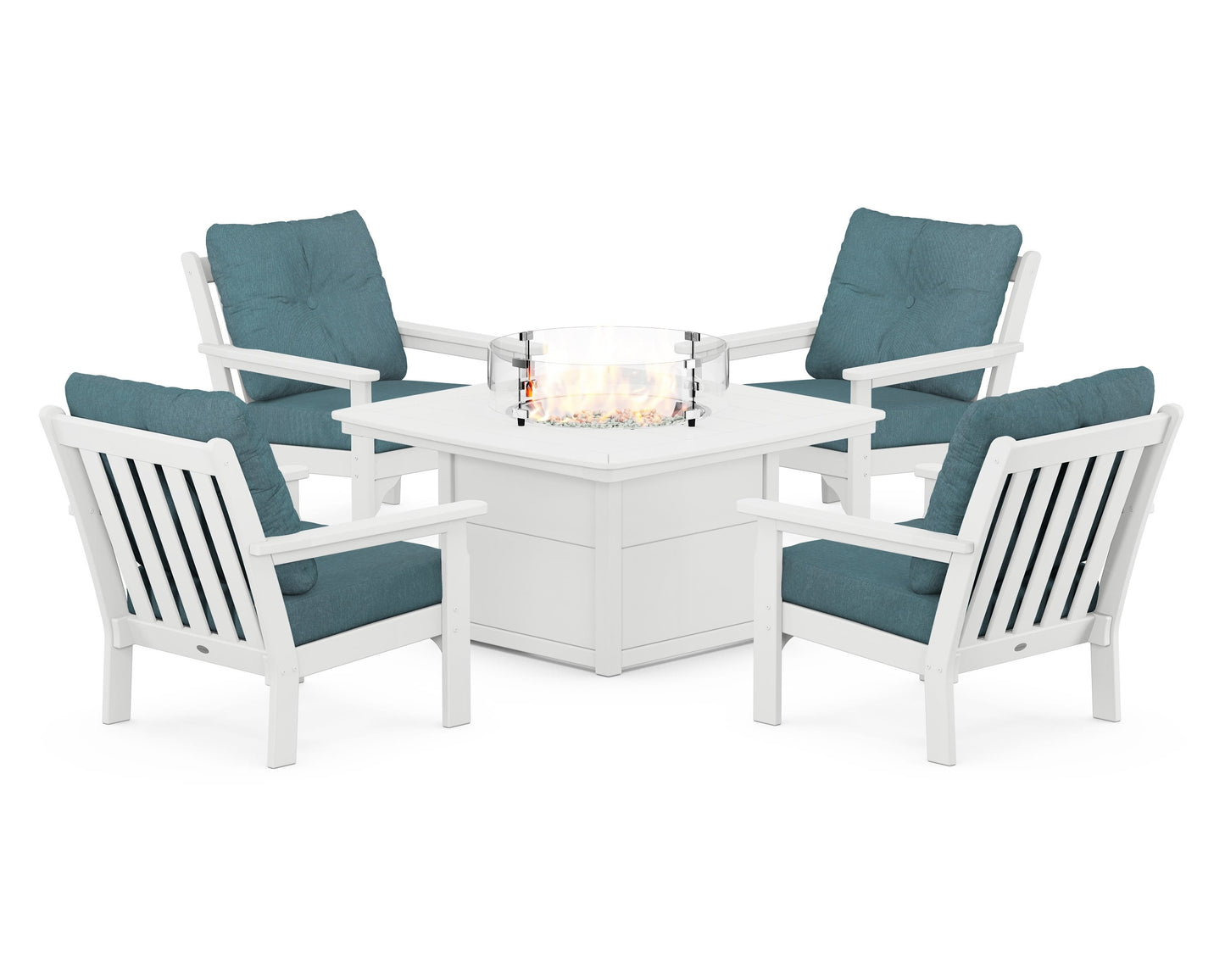Vineyard 5-Piece Conversation Set with Fire Pit Table