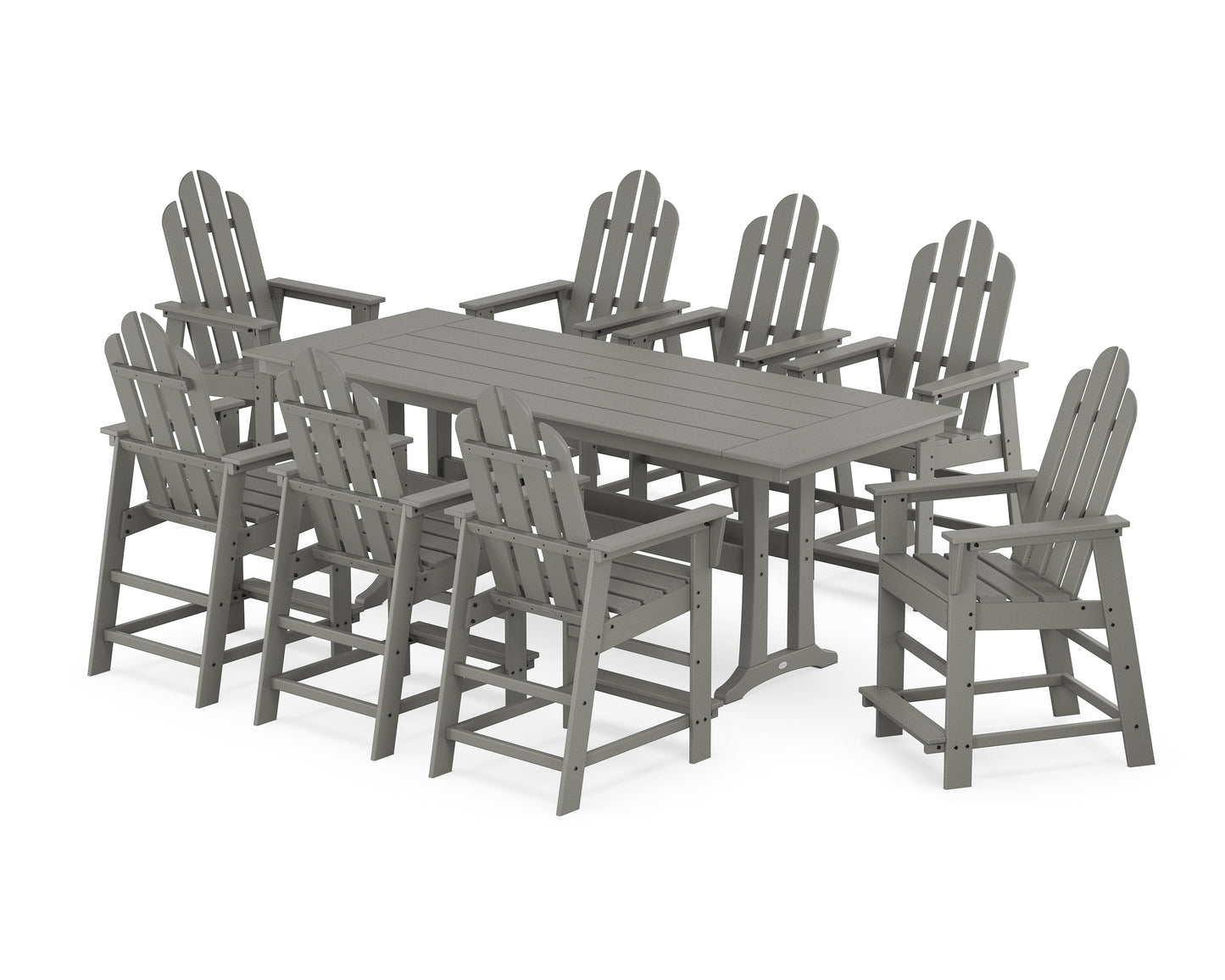 Long Island 9-Piece Farmhouse Counter Set with Trestle Legs