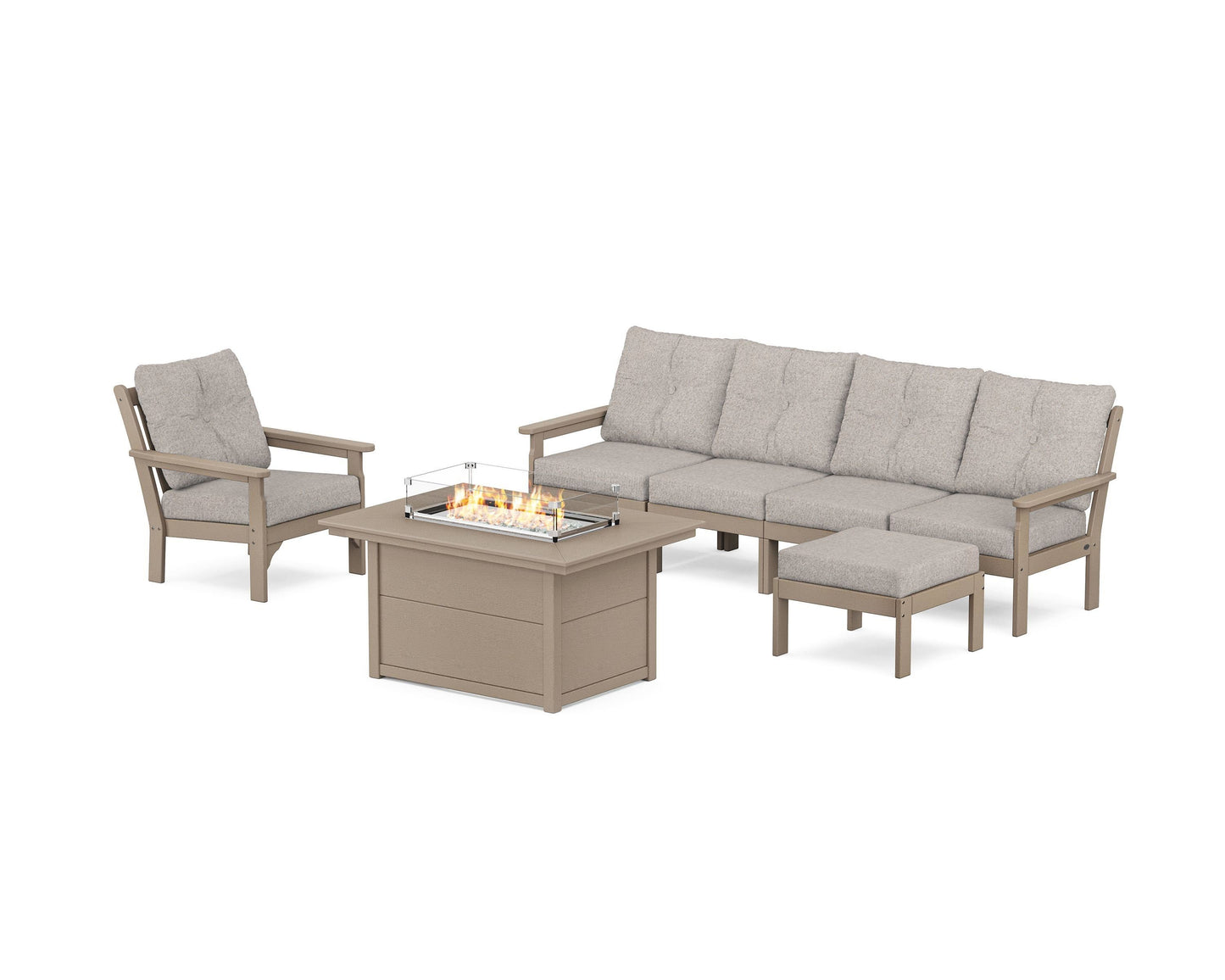 Vineyard Sectional Lounge and Fire Pit Set