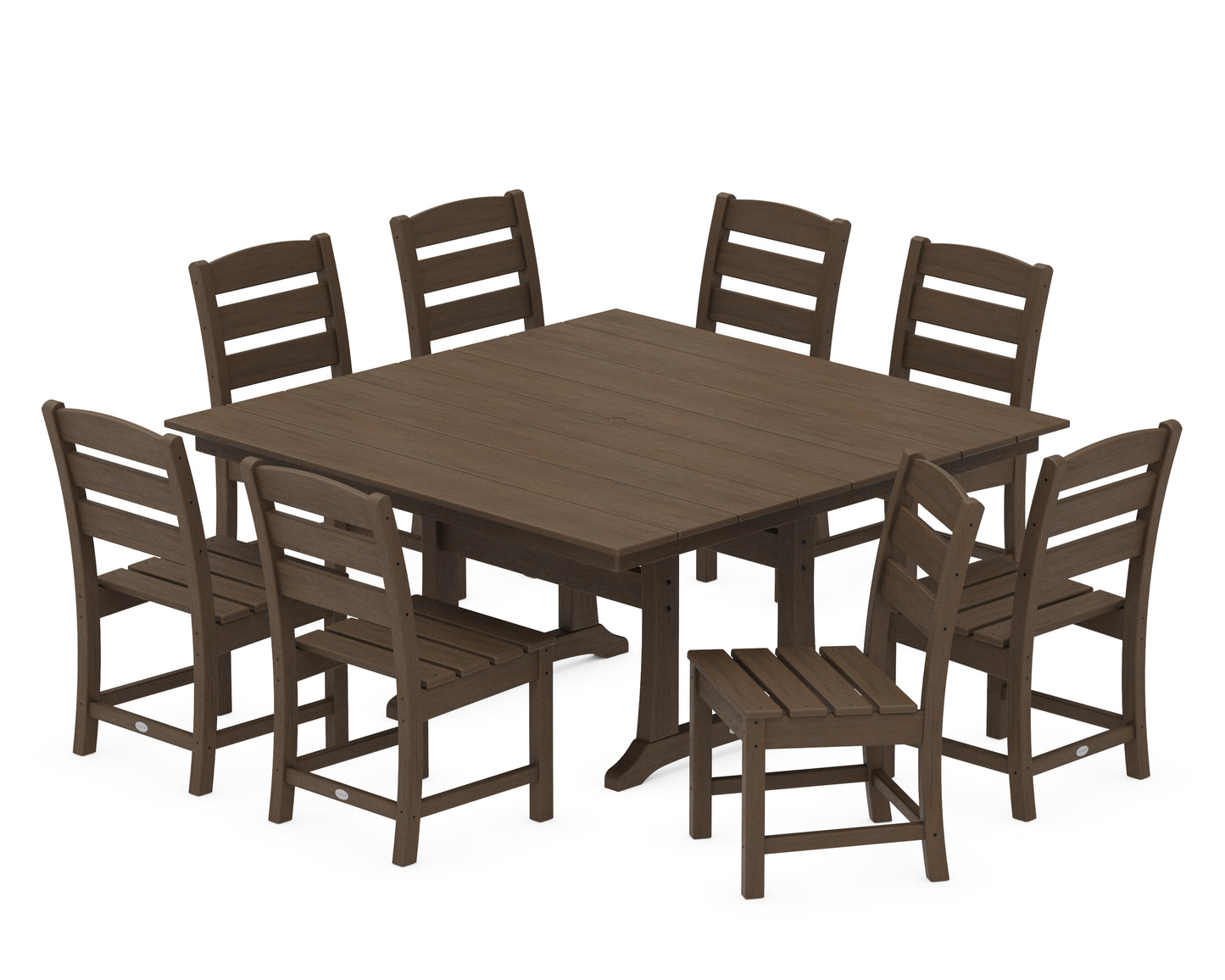 Lakeside 9-Piece Farmhouse Trestle Dining Set