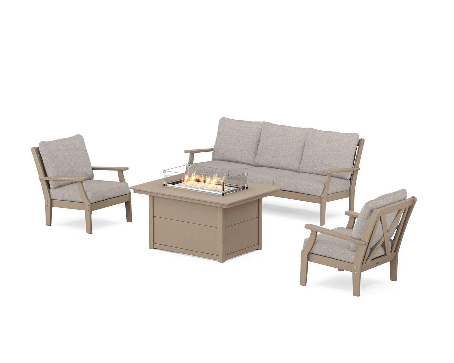 Braxton Deep Seating Fire Pit Table Set