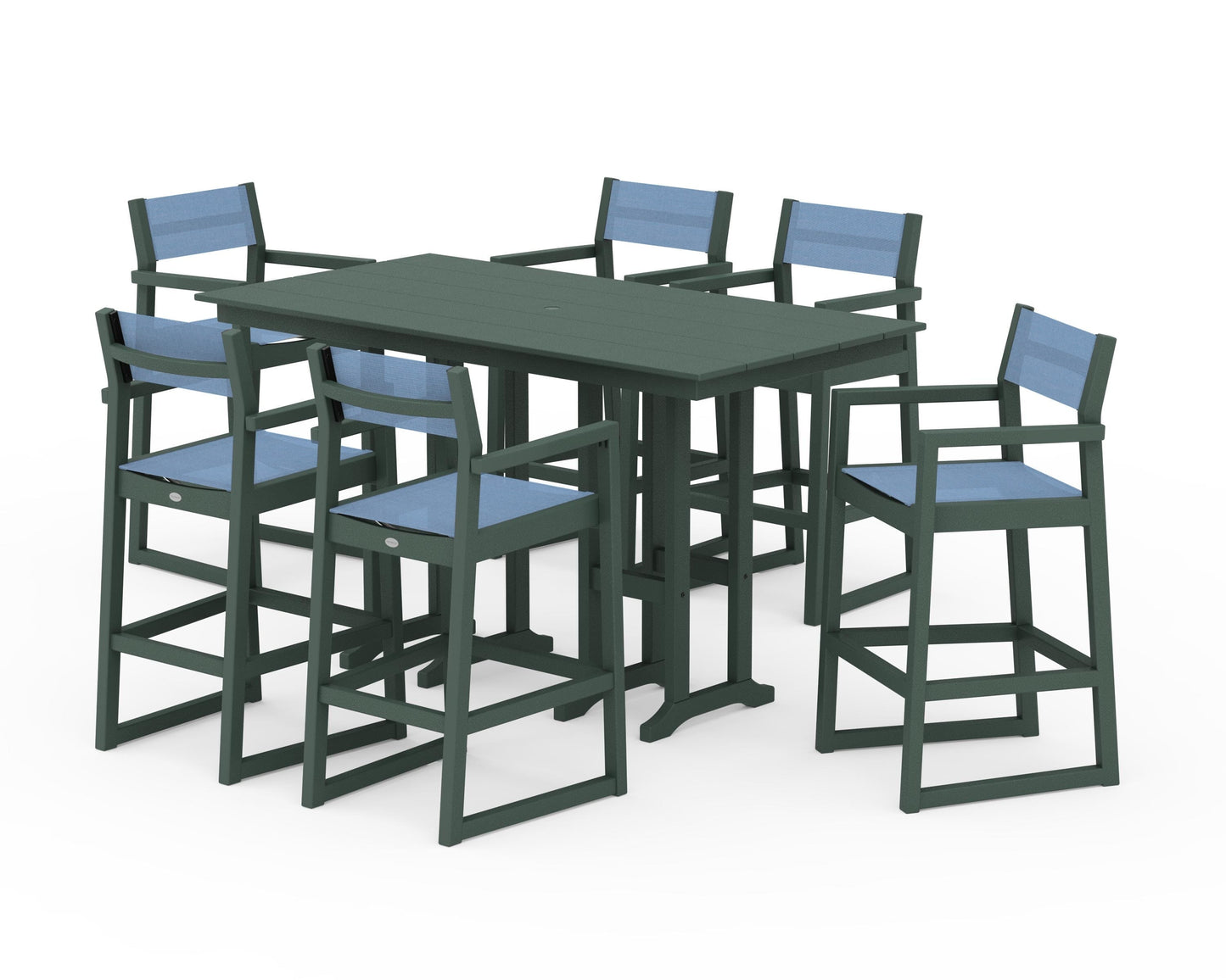 EDGE Sling Arm Chair 7-Piece Farmhouse Bar Set