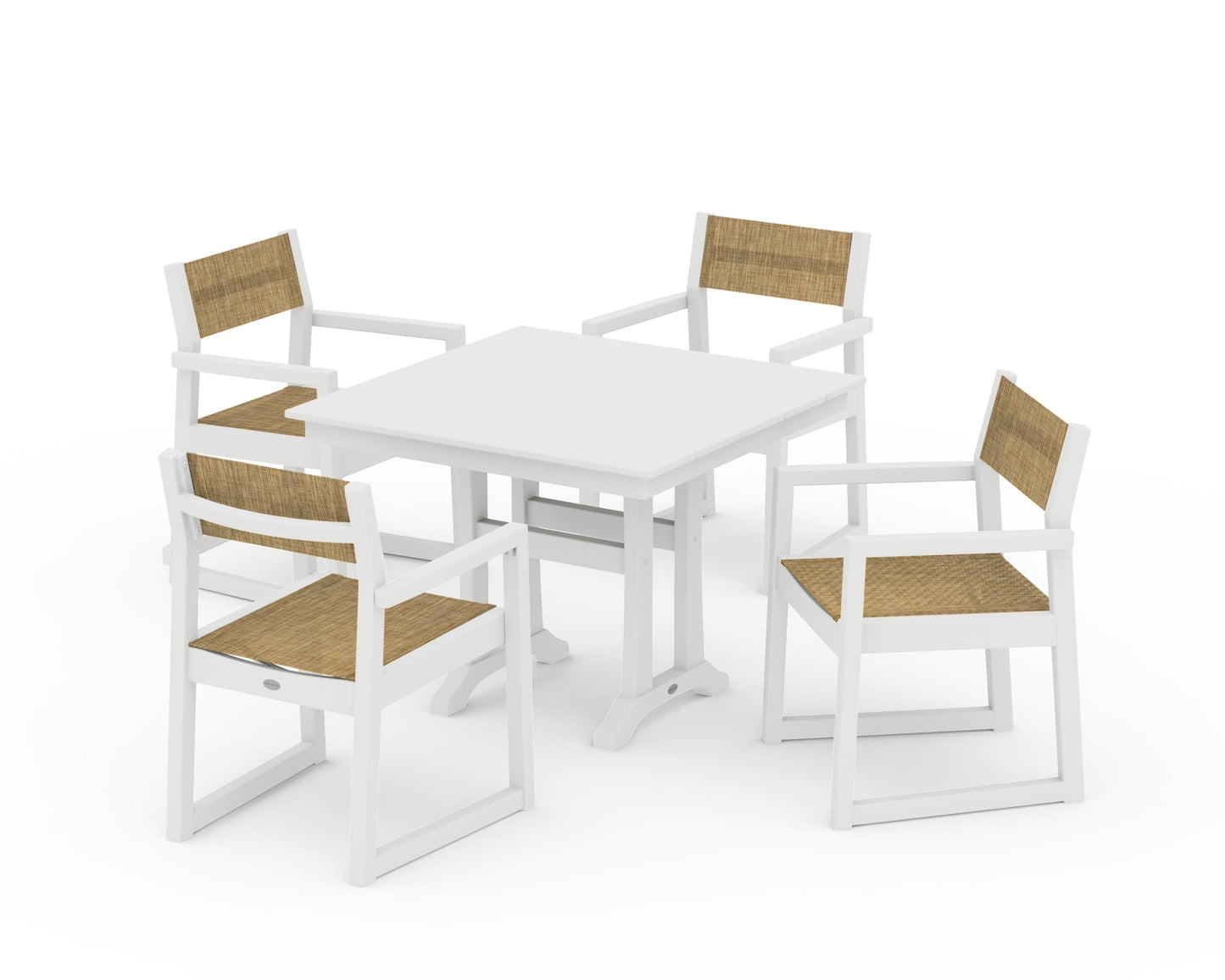 EDGE Sling 5-Piece Farmhouse Dining Set with Trestle Legs