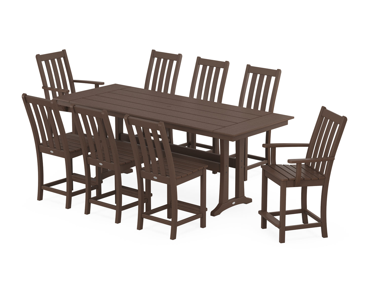 Vineyard 9-Piece Farmhouse Counter Set with Trestle Legs