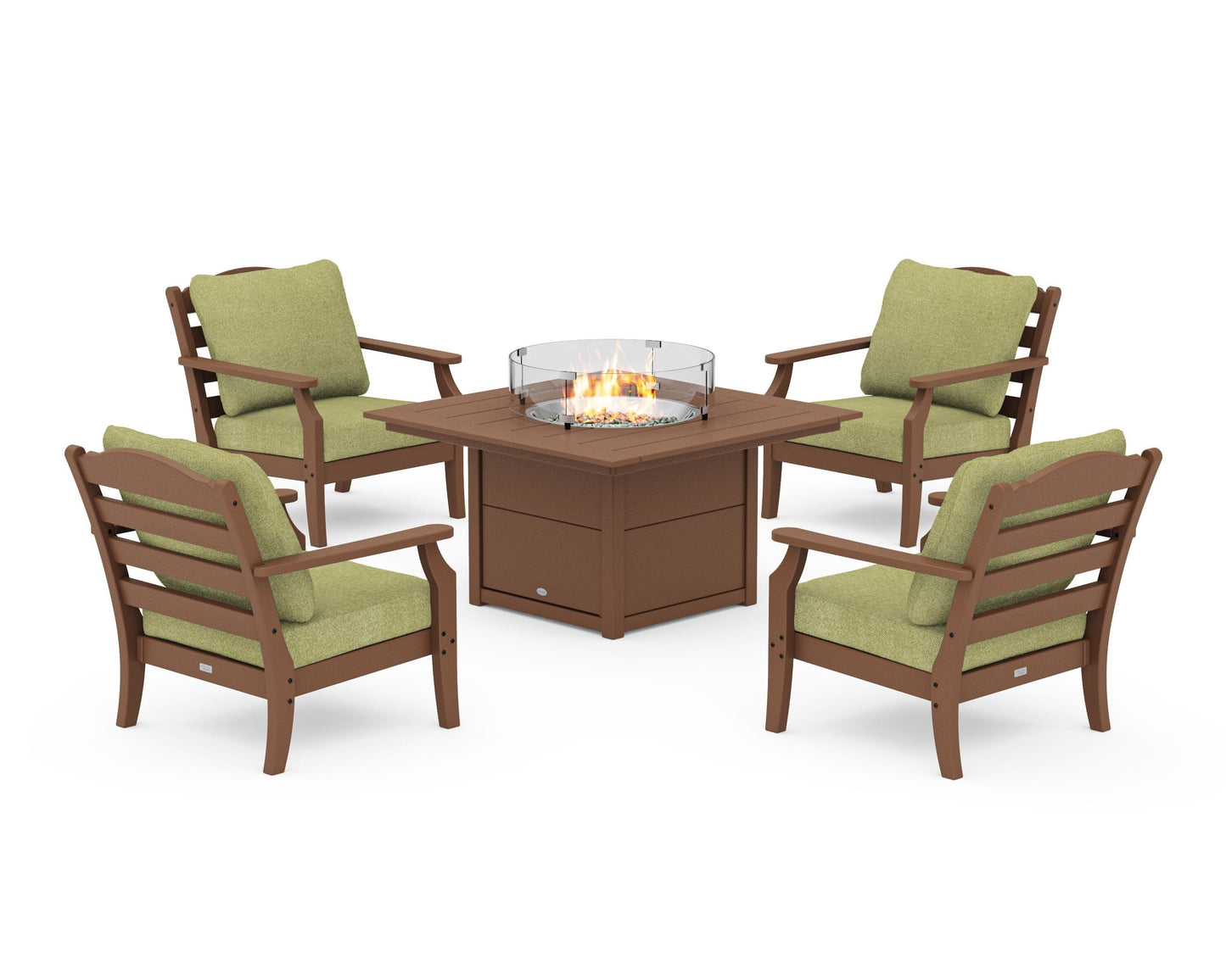 Savannah 5-Piece Deep Seating Set with Fire Pit Table