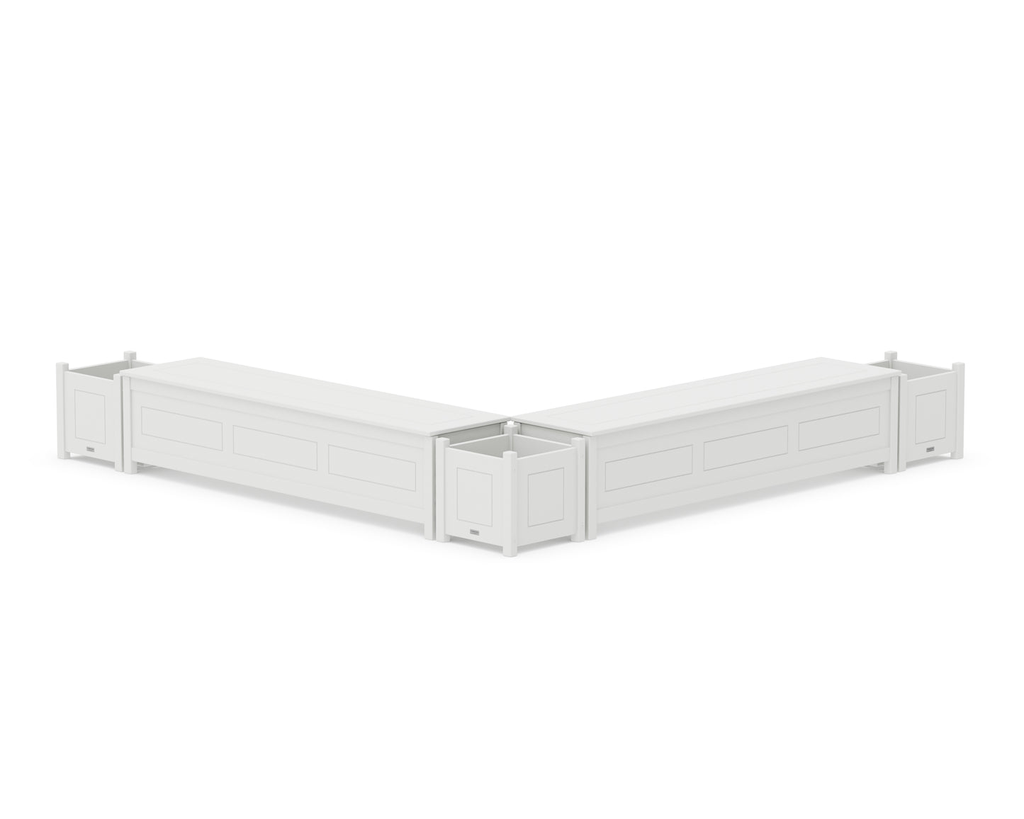 72" Country Living L- Shaped Planter Storage Bench Corner Set