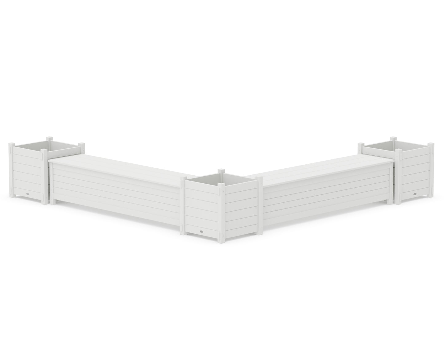 72" Nautical L- Shaped Planter Storage Bench Corner Set- Large