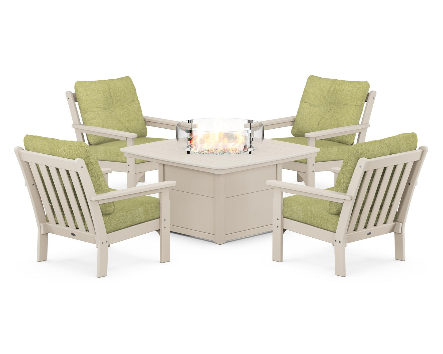 Vineyard 5-Piece Conversation Set with Fire Pit Table