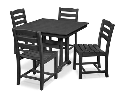 La Casa Cafe 5-Piece Farmhouse Trestle Side Chair Dining Set