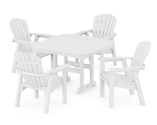 Seashell 5-Piece Dining Set with Trestle Legs