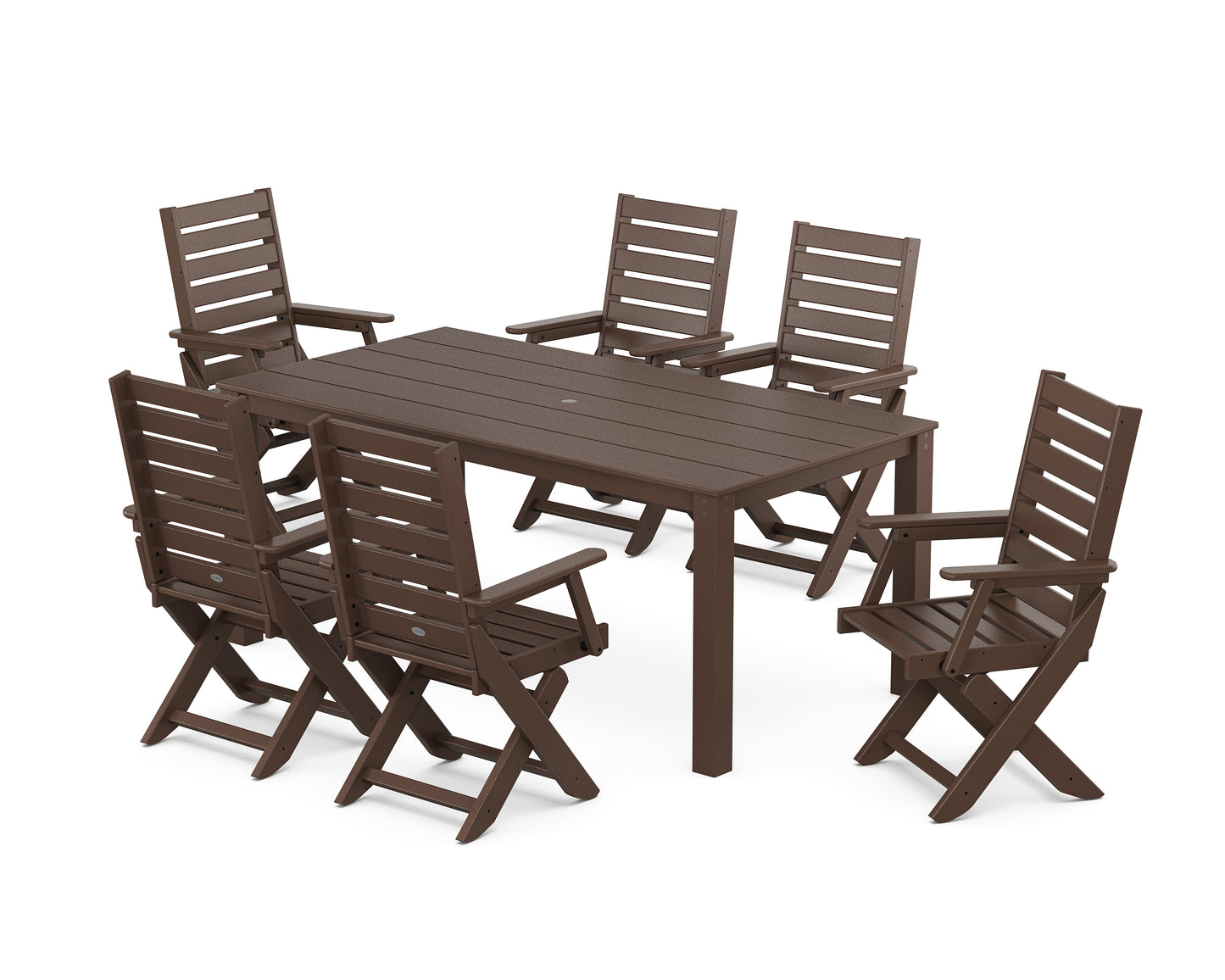 Captain Folding Chair 7-Piece Parsons Dining Set