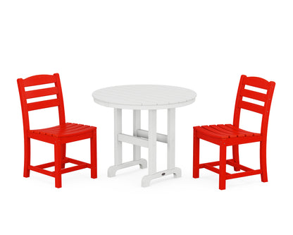 La Casa Cafe Side Chair 3-Piece Round Dining Set