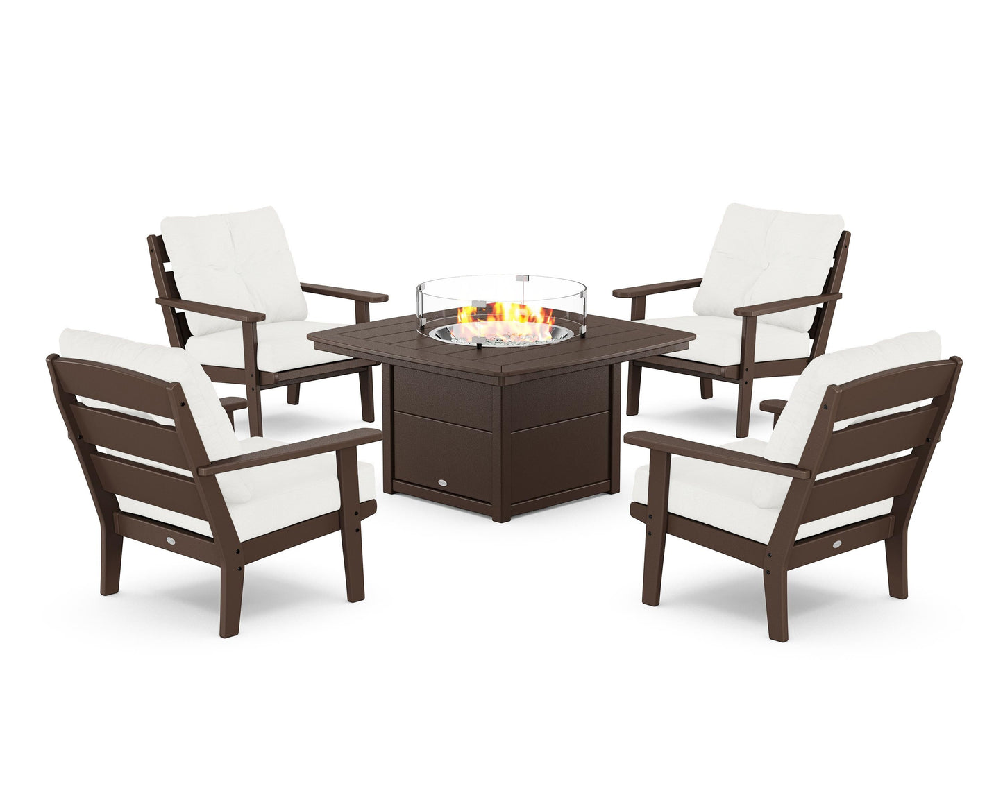 Lakeside 5-Piece Deep Seating Set with Nautical Fire Pit Table