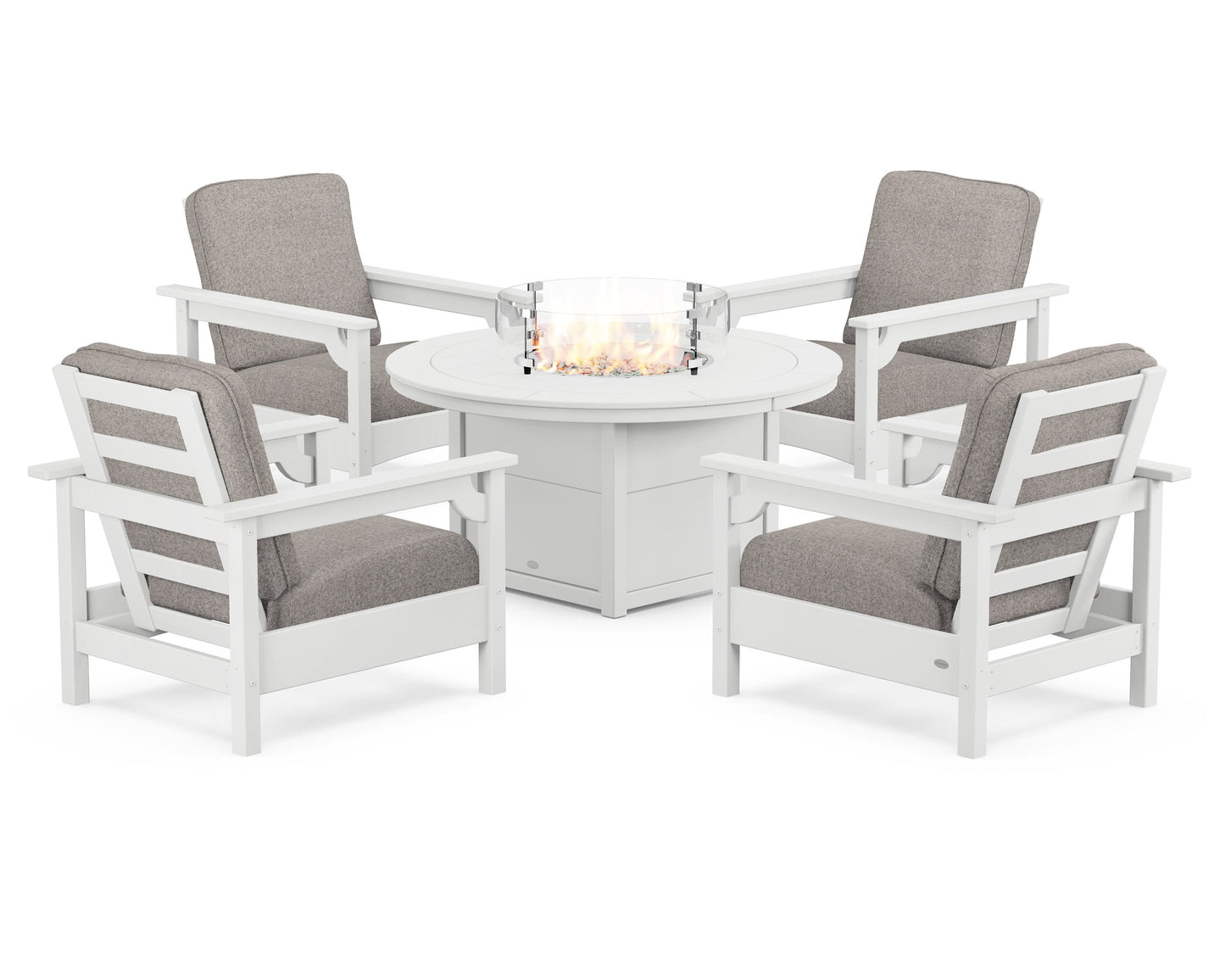 Club 5-Piece Conversation Set with Fire Pit Table