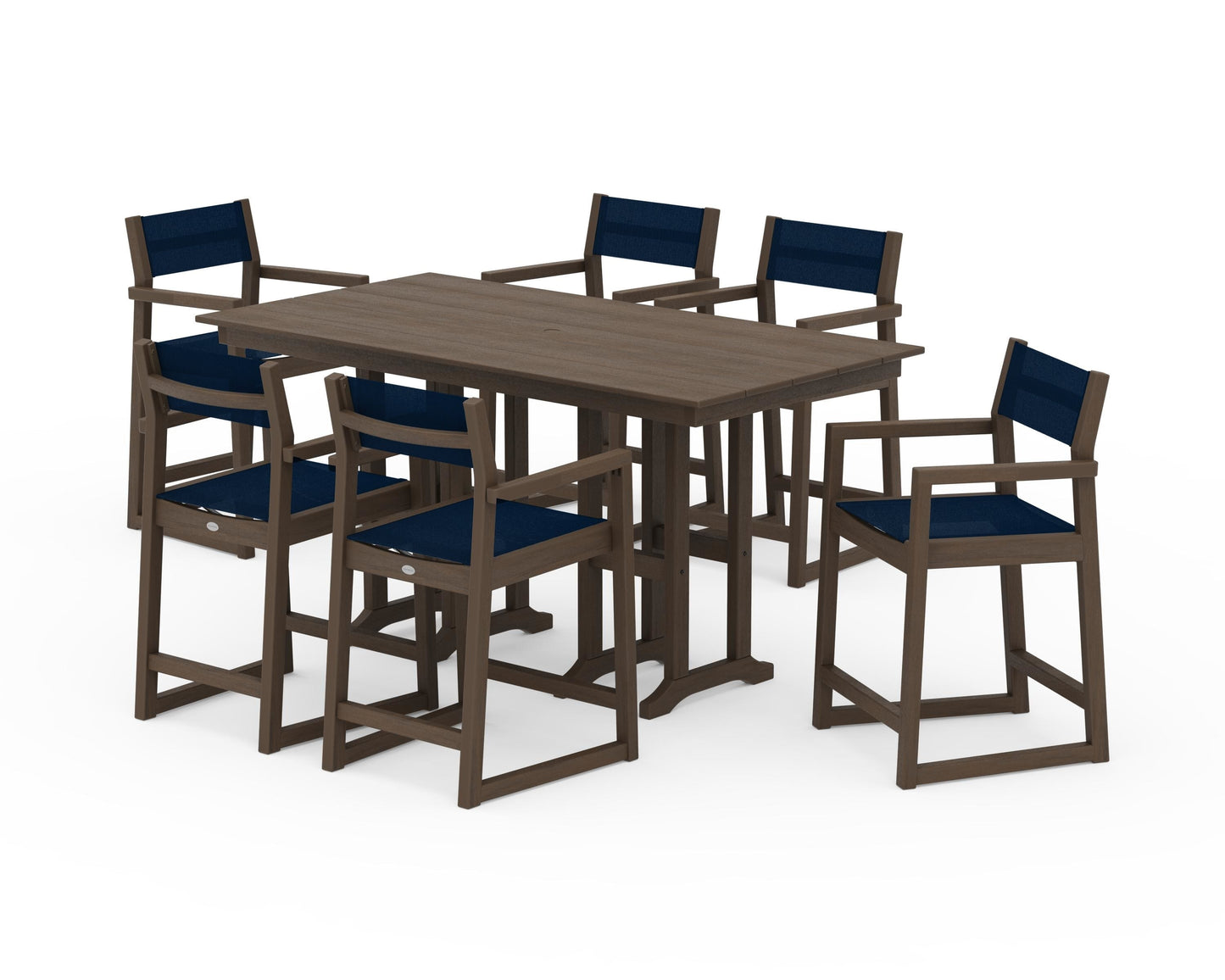 EDGE Sling Arm Chair 7-Piece Farmhouse Counter Set