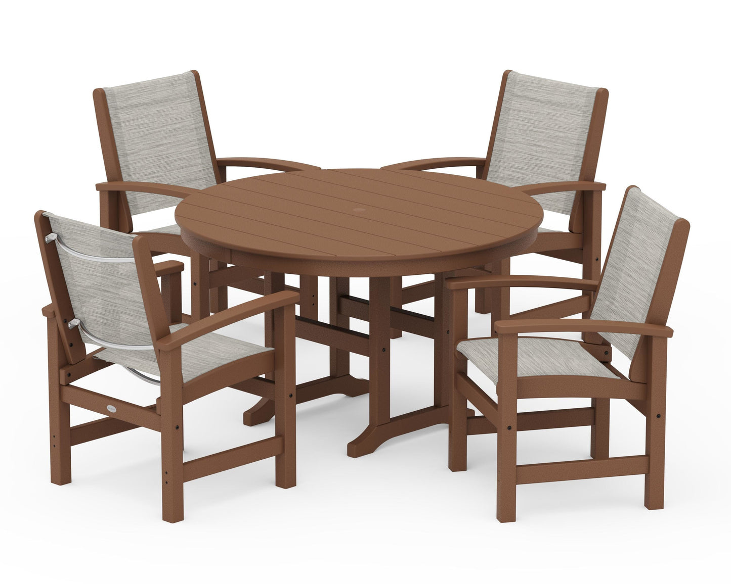 Coastal 5-Piece Round Farmhouse Dining Set