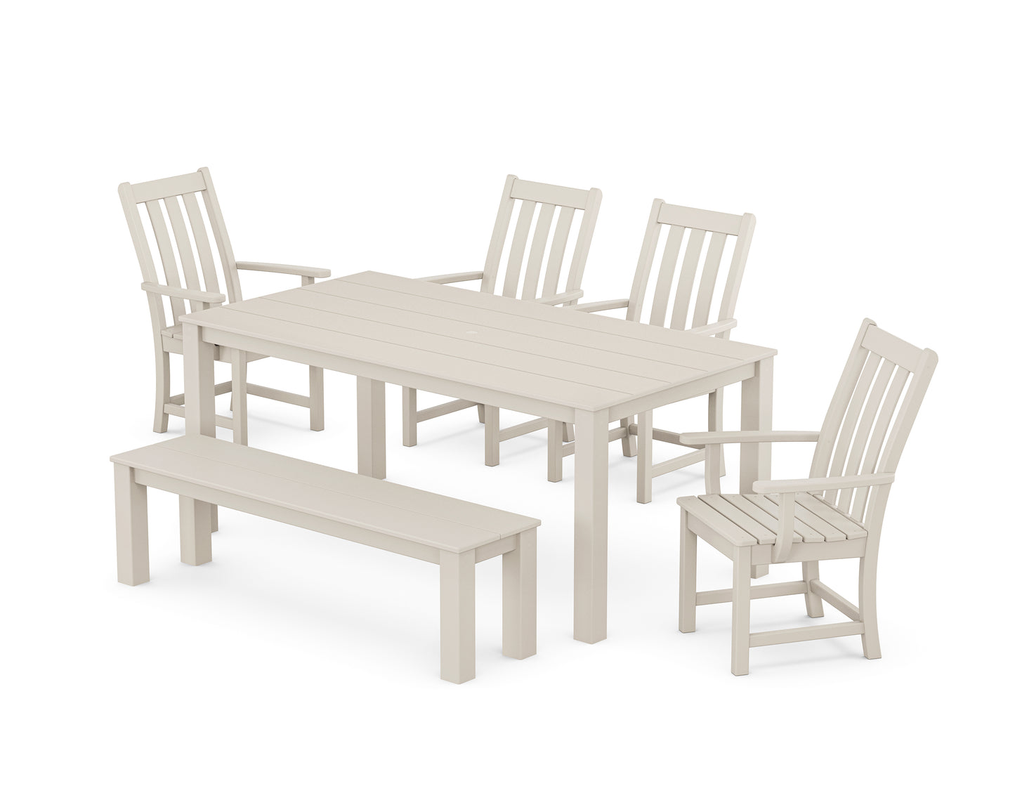 Vineyard 6-Piece Parsons Dining Set with Bench