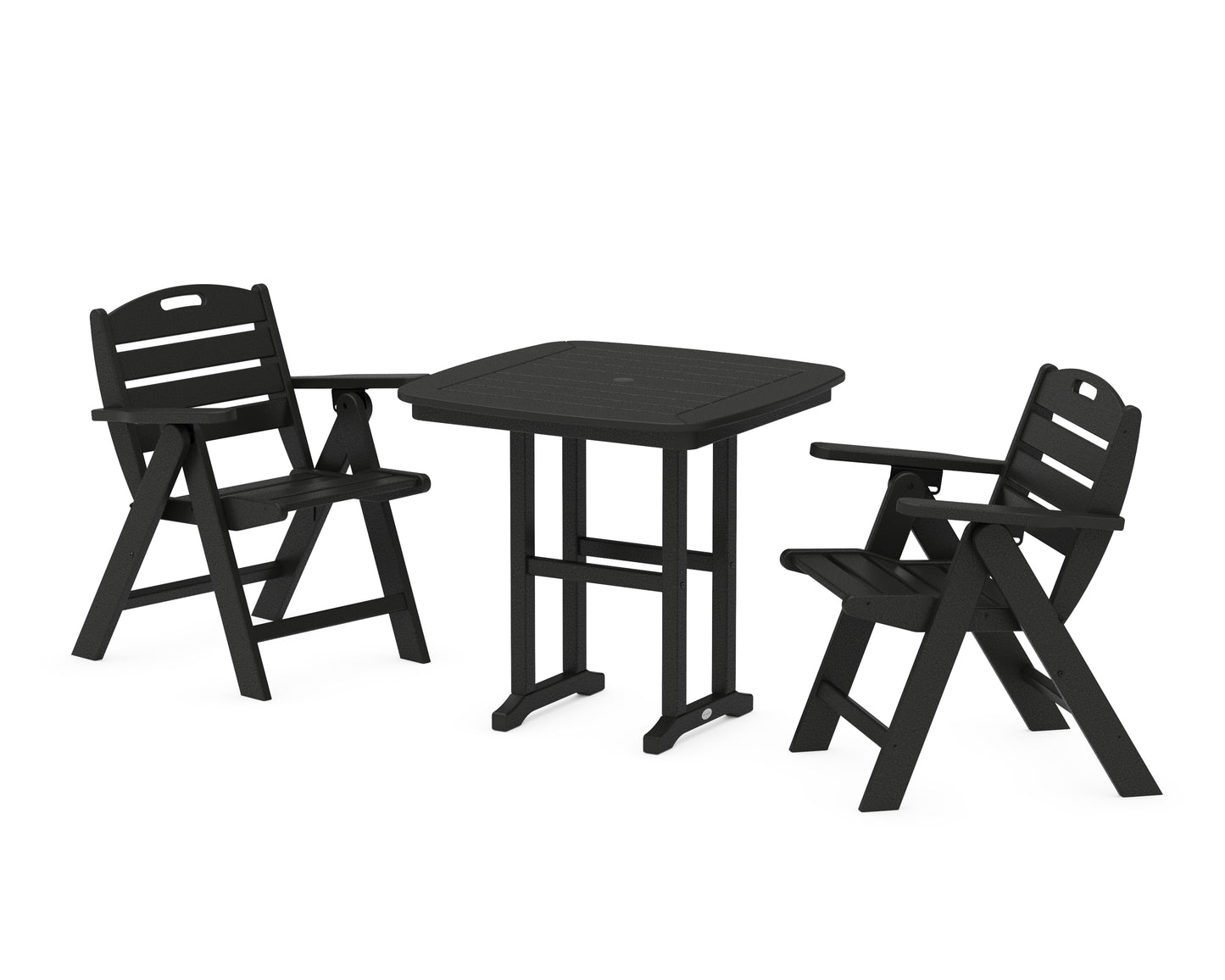 Nautical Folding Lowback Chair 3-Piece Dining Set