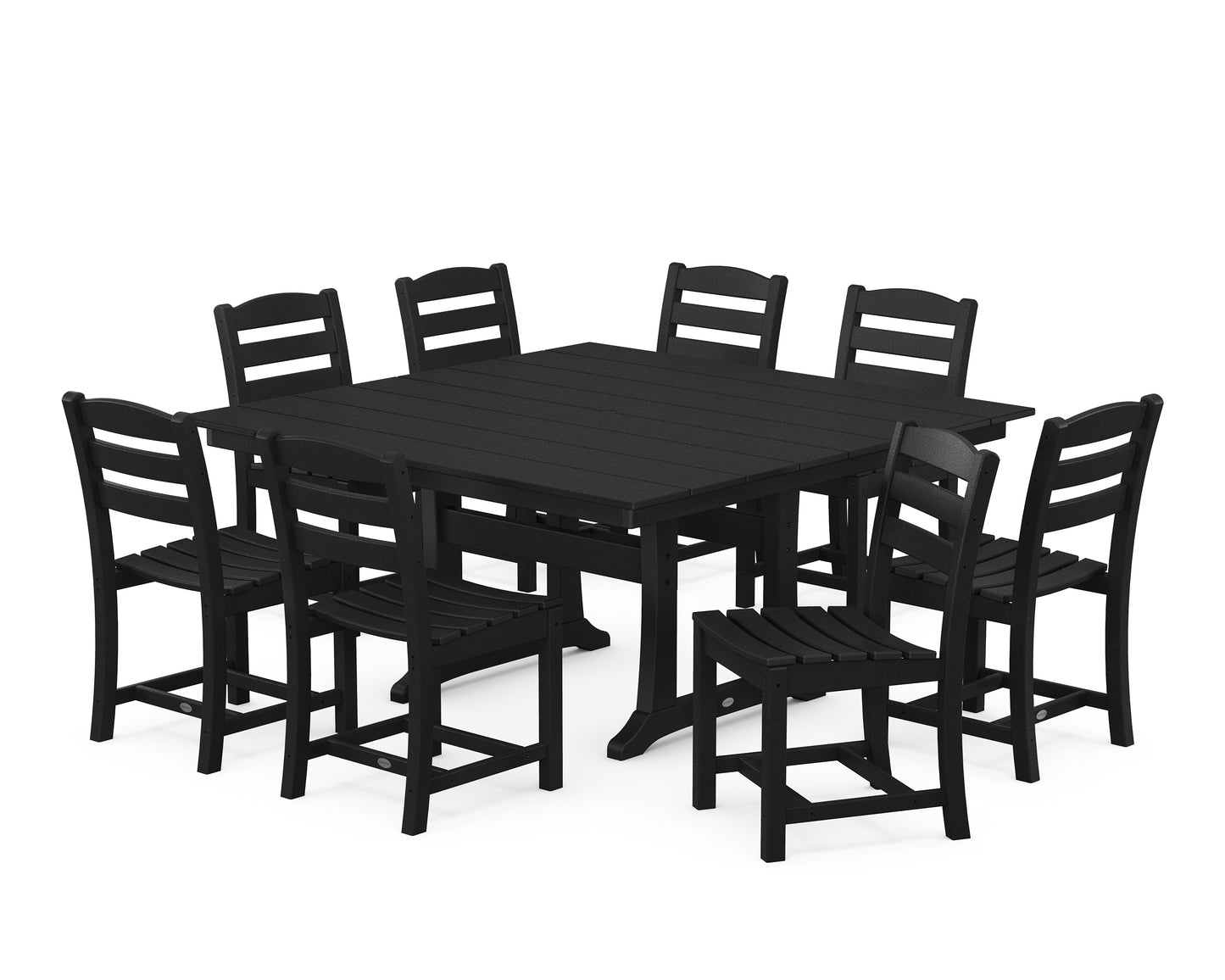 La Casa CafÃ© 9-Piece Farmhouse Trestle Dining Set