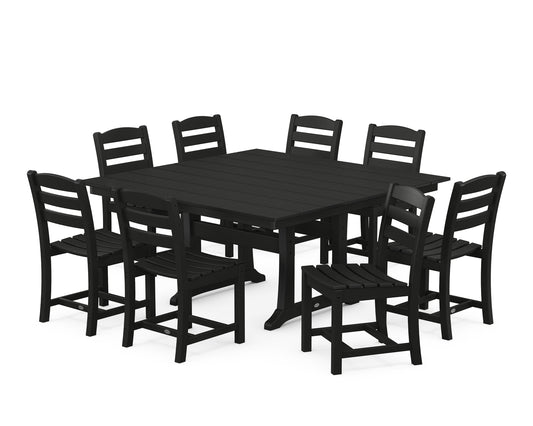 La Casa CafÃ© 9-Piece Farmhouse Trestle Dining Set