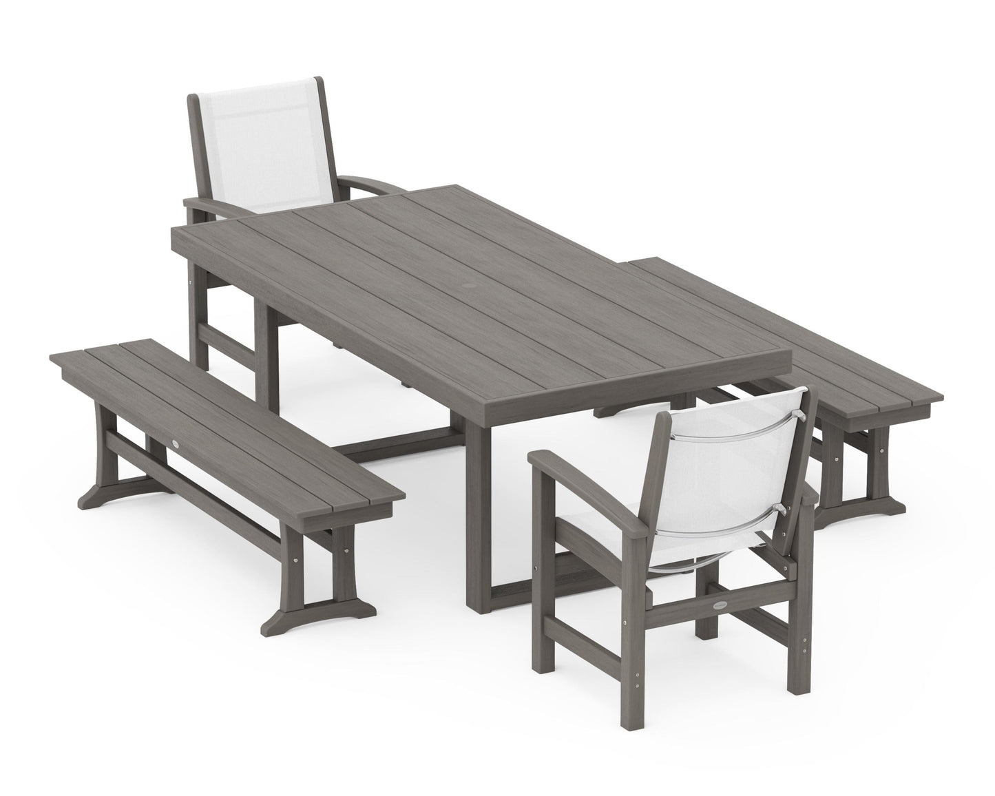 Coastal 5-Piece Dining Set with Trestle Legs