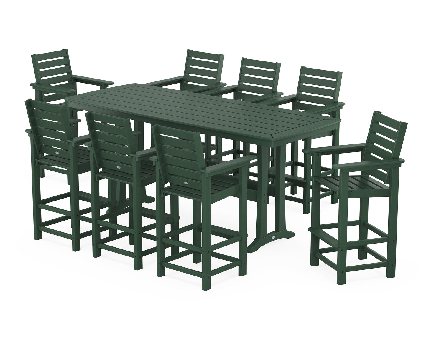 Captain 9-Piece Bar Set with Trestle Legs