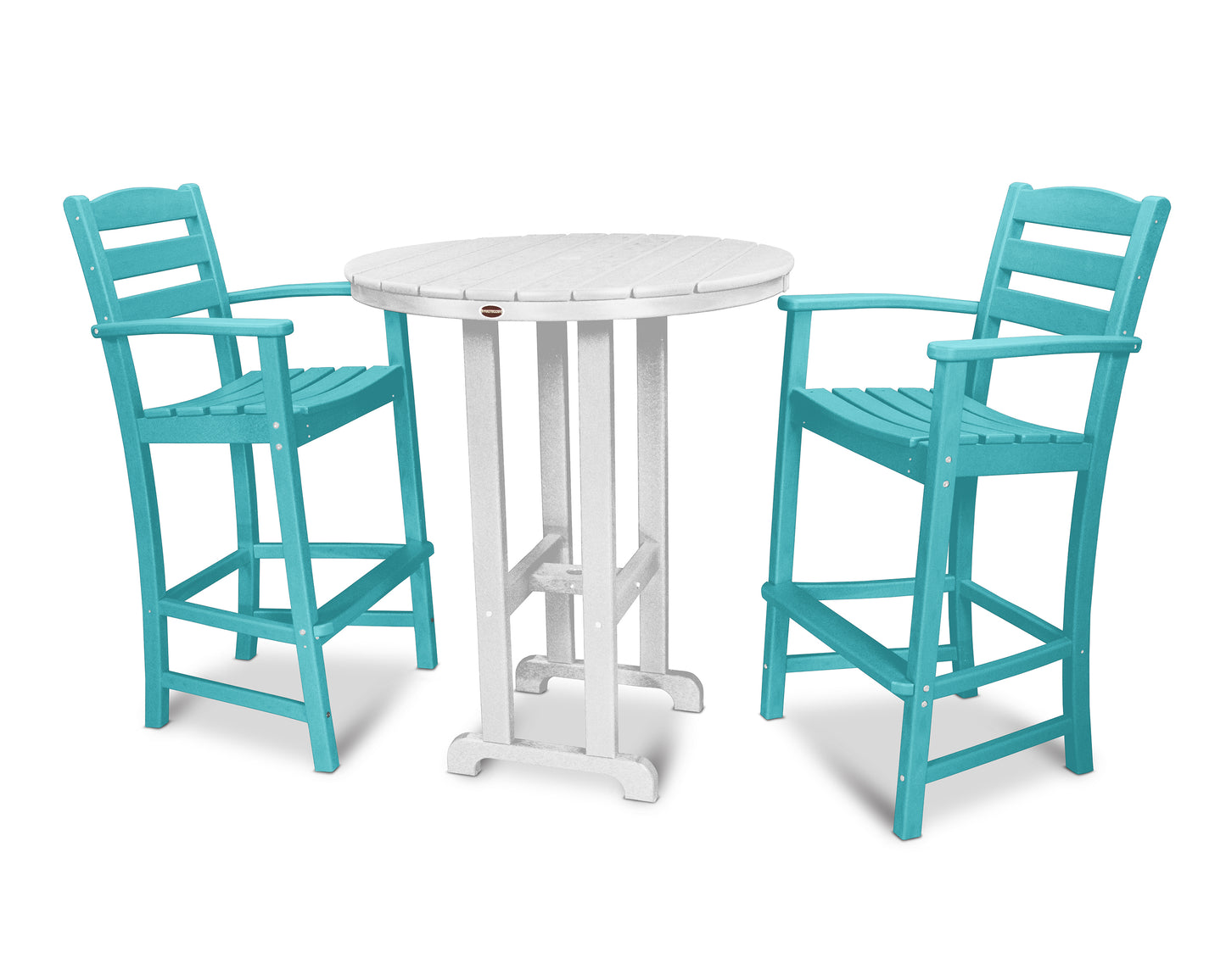 La Casa Caf‚ 3-Piece Round Farmhouse Bar Set