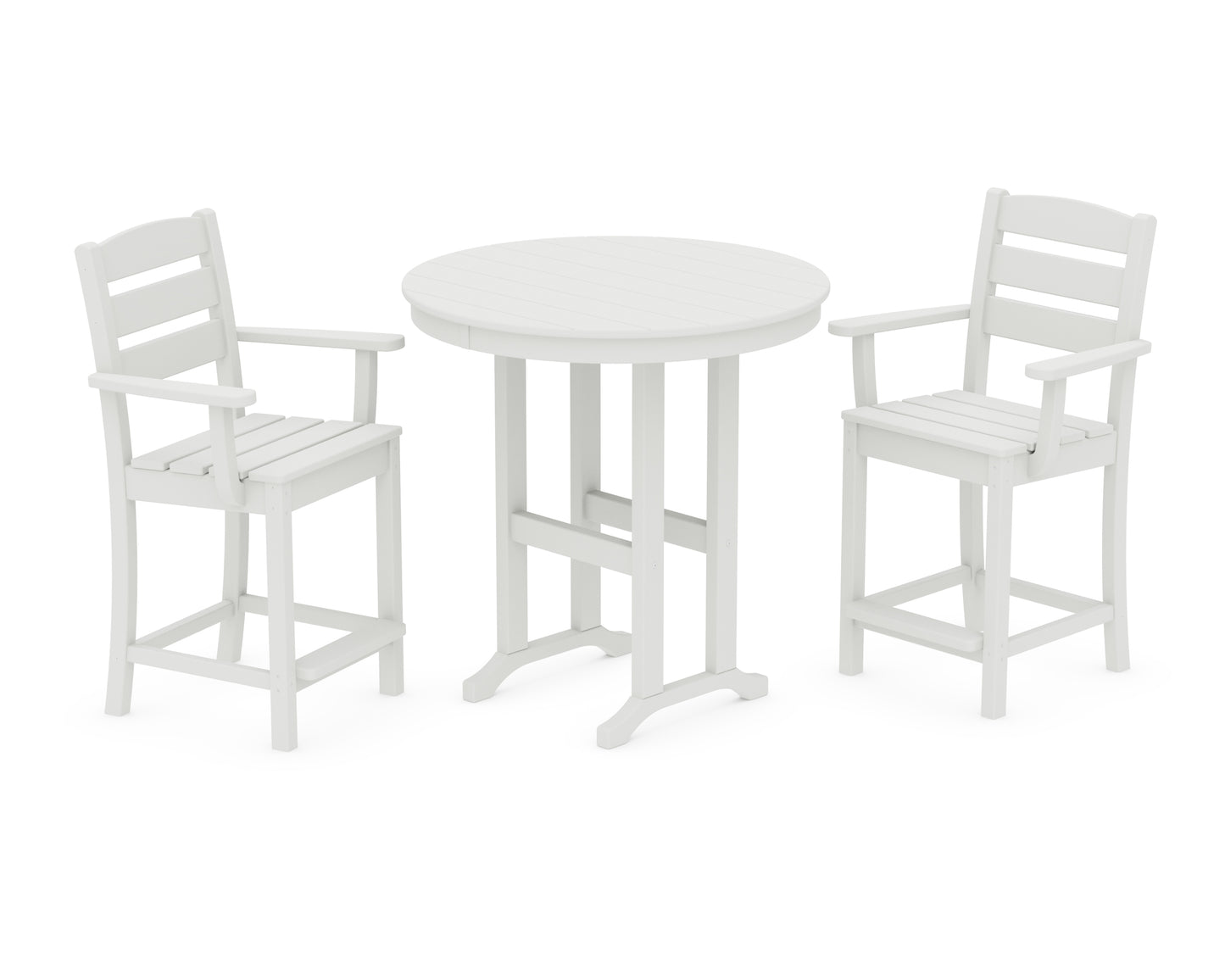 Lakeside 3-Piece Round Farmhouse Arm Chair Counter  Set