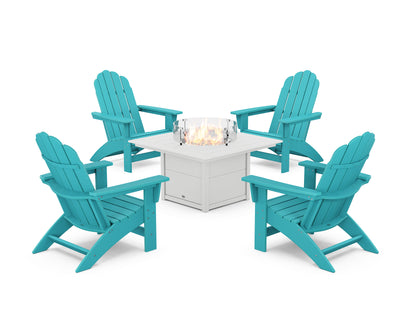 5-Piece Vineyard Grand Adirondack Conversation Set with Fire Pit Table
