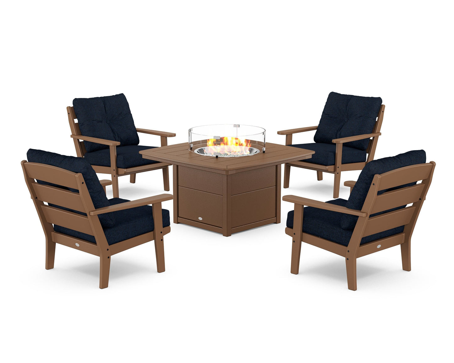 Lakeside 5-Piece Deep Seating Set with Nautical Fire Pit Table