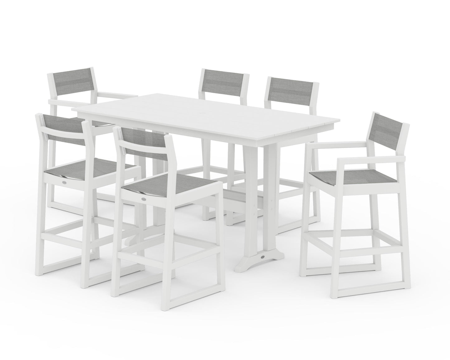 EDGE Sling 7-Piece Farmhouse Bar Set with Trestle Legs