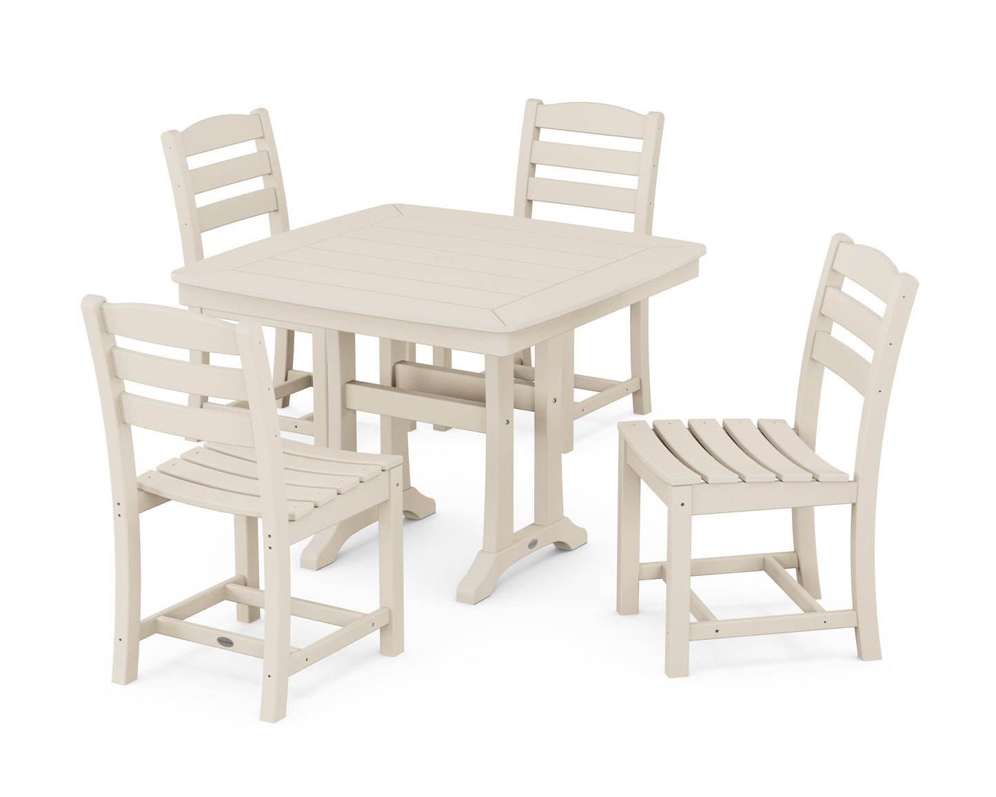 La Casa CafÃ© Side Chair 5-Piece Dining Set with Trestle Legs