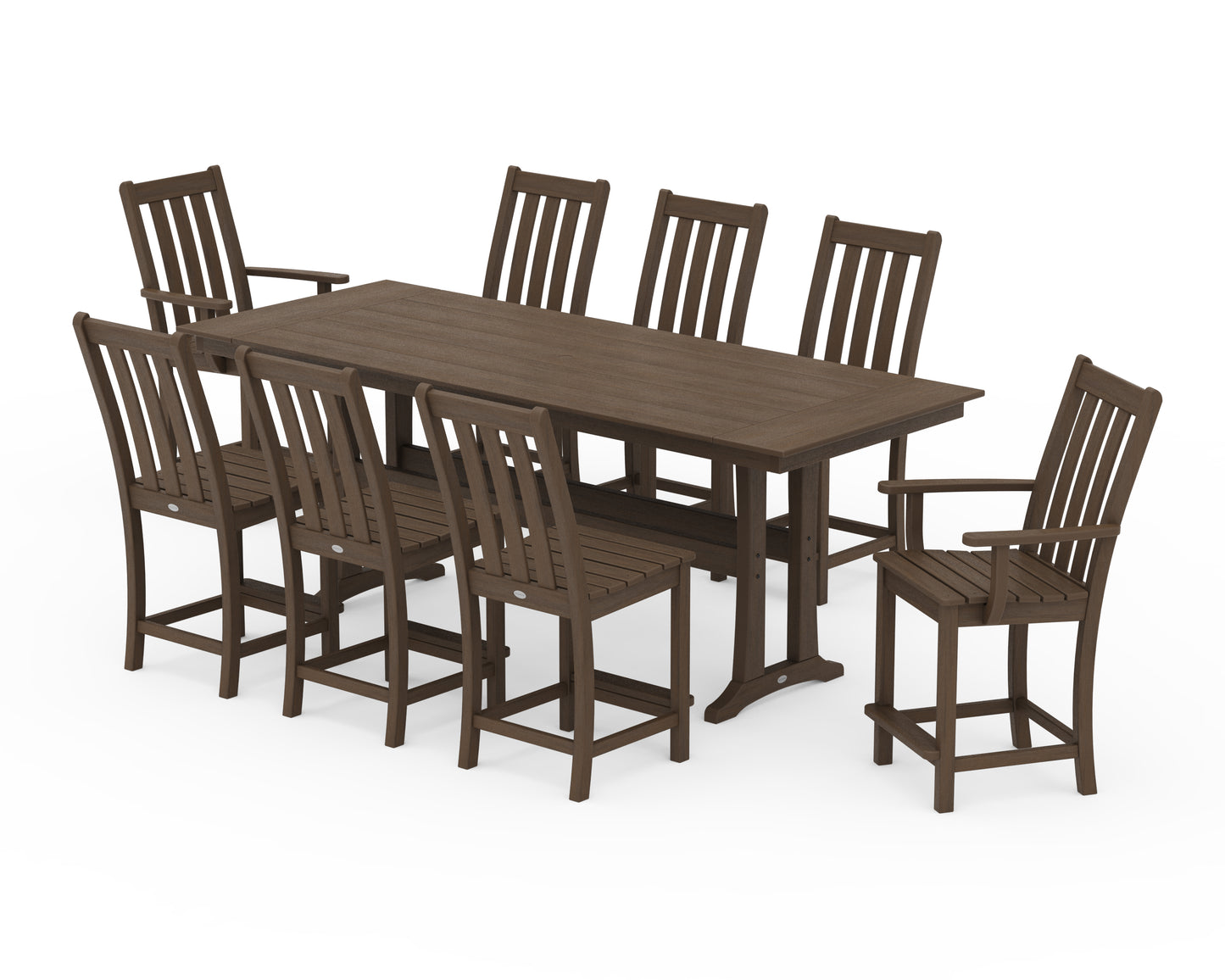 Vineyard 9-Piece Farmhouse Counter Set with Trestle Legs