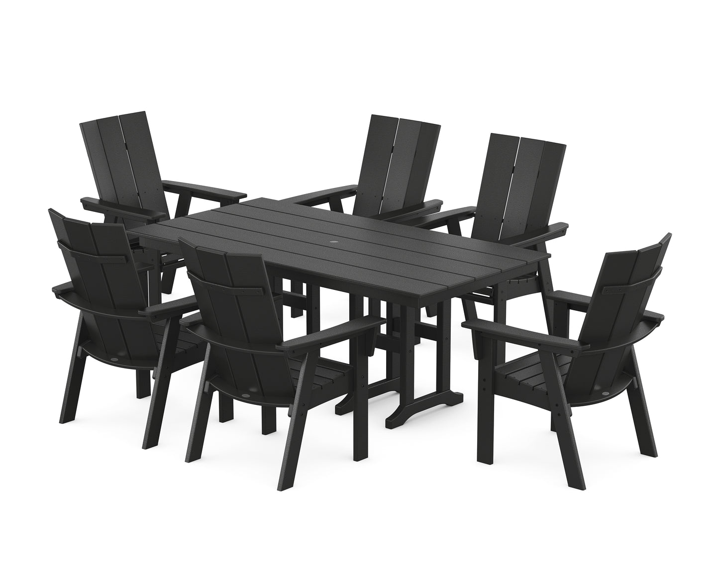 Modern Curveback Adirondack 7-Piece Farmhouse Dining Set