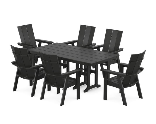 Modern Curveback Adirondack 7-Piece Farmhouse Dining Set