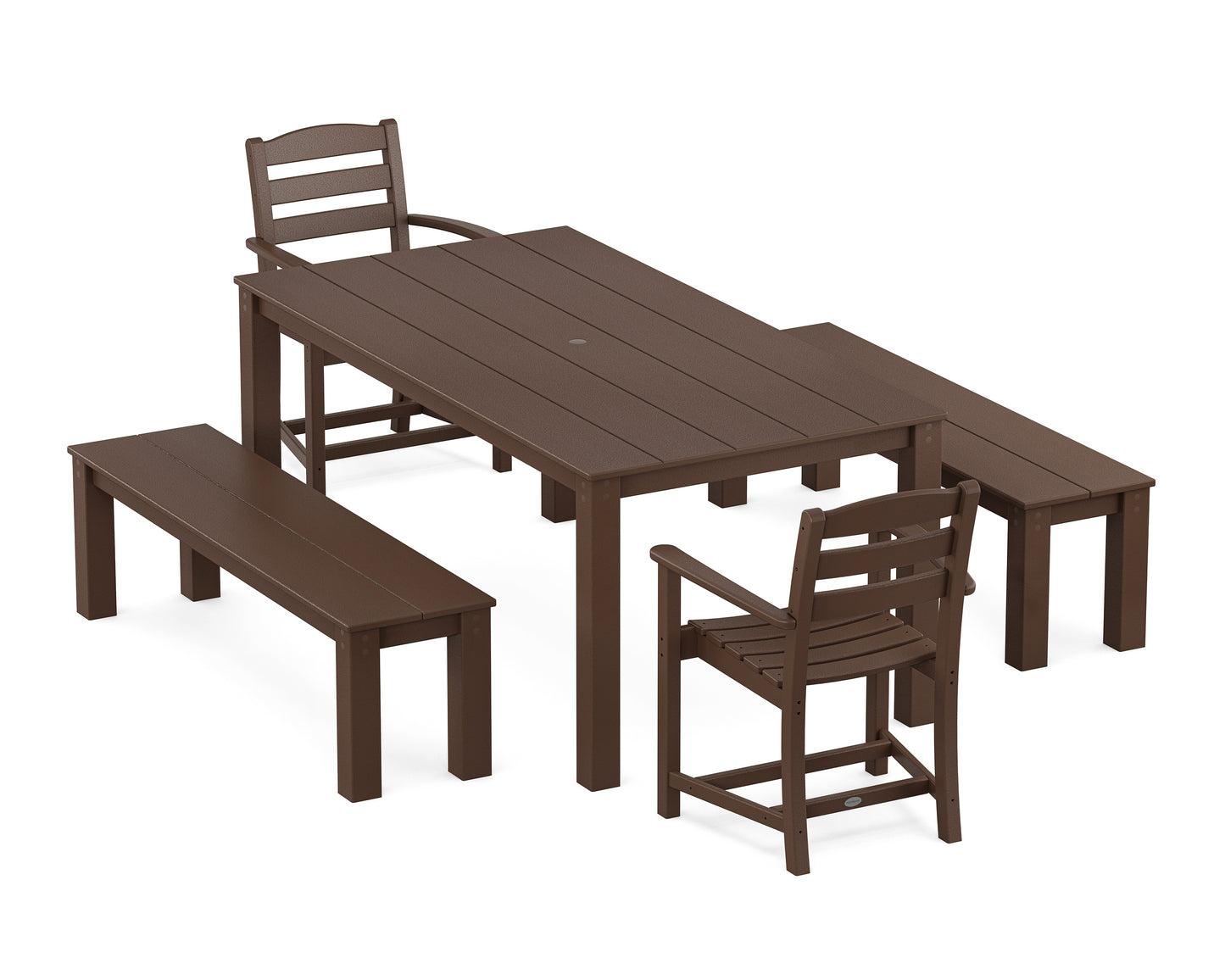 La Casa Cafe' 5-Piece Parsons Dining Set with Benches