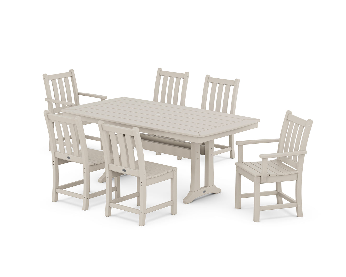 Traditional Garden 7-Piece Dining Set with Trestle Legs