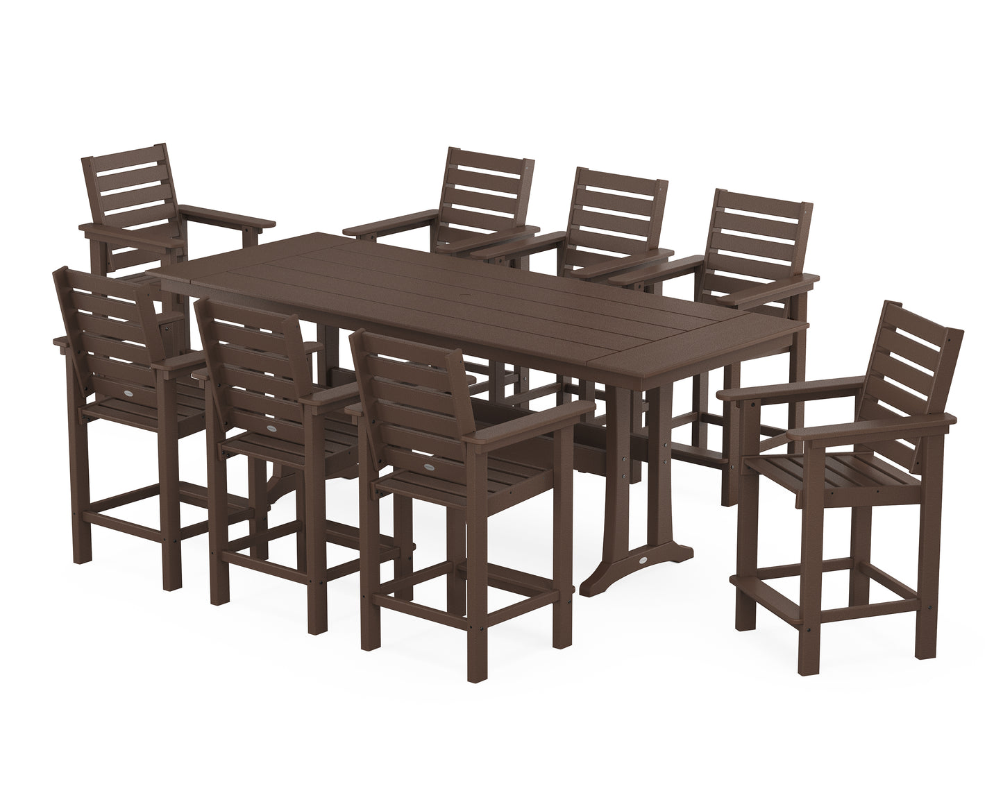 Captain 9-Piece Farmhouse Counter Set with Trestle Legs