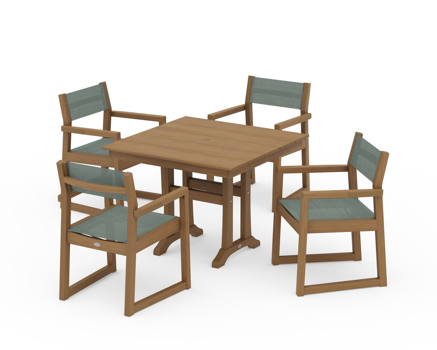EDGE Sling 5-Piece Farmhouse Dining Set with Trestle Legs