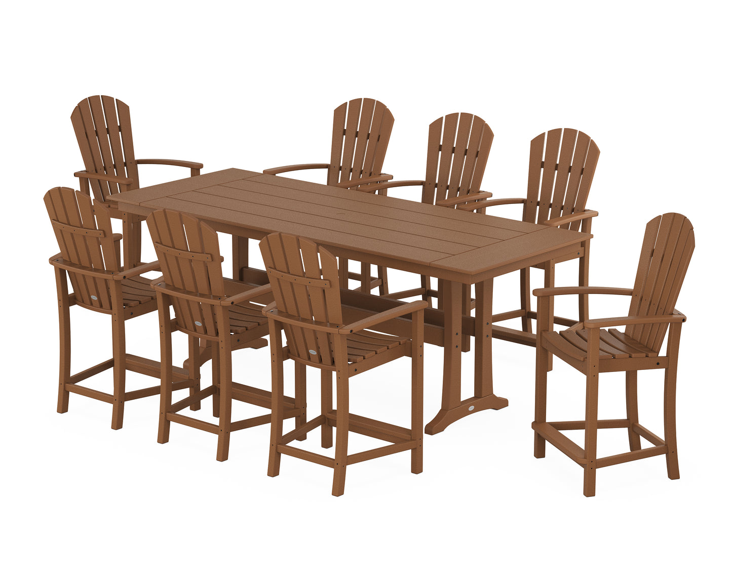 Palm Coast 9-Piece Farmhouse Counter Set with Trestle Legs