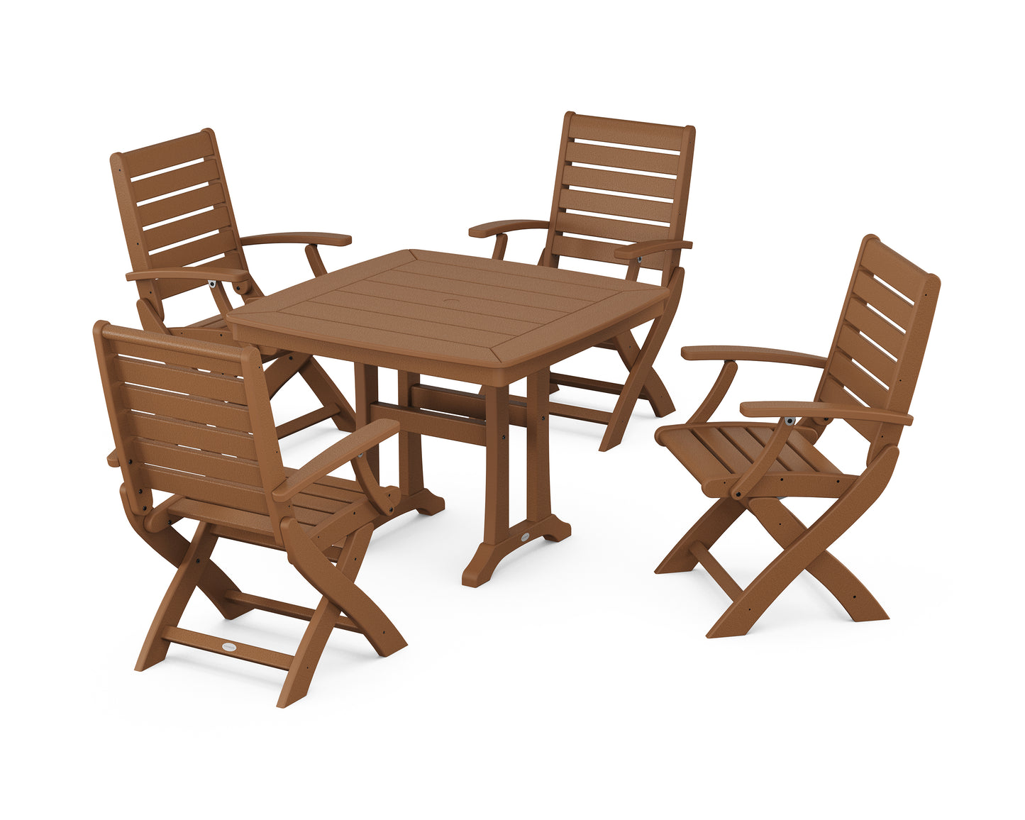 Signature Folding Chair 5-Piece Dining Set with Trestle Legs