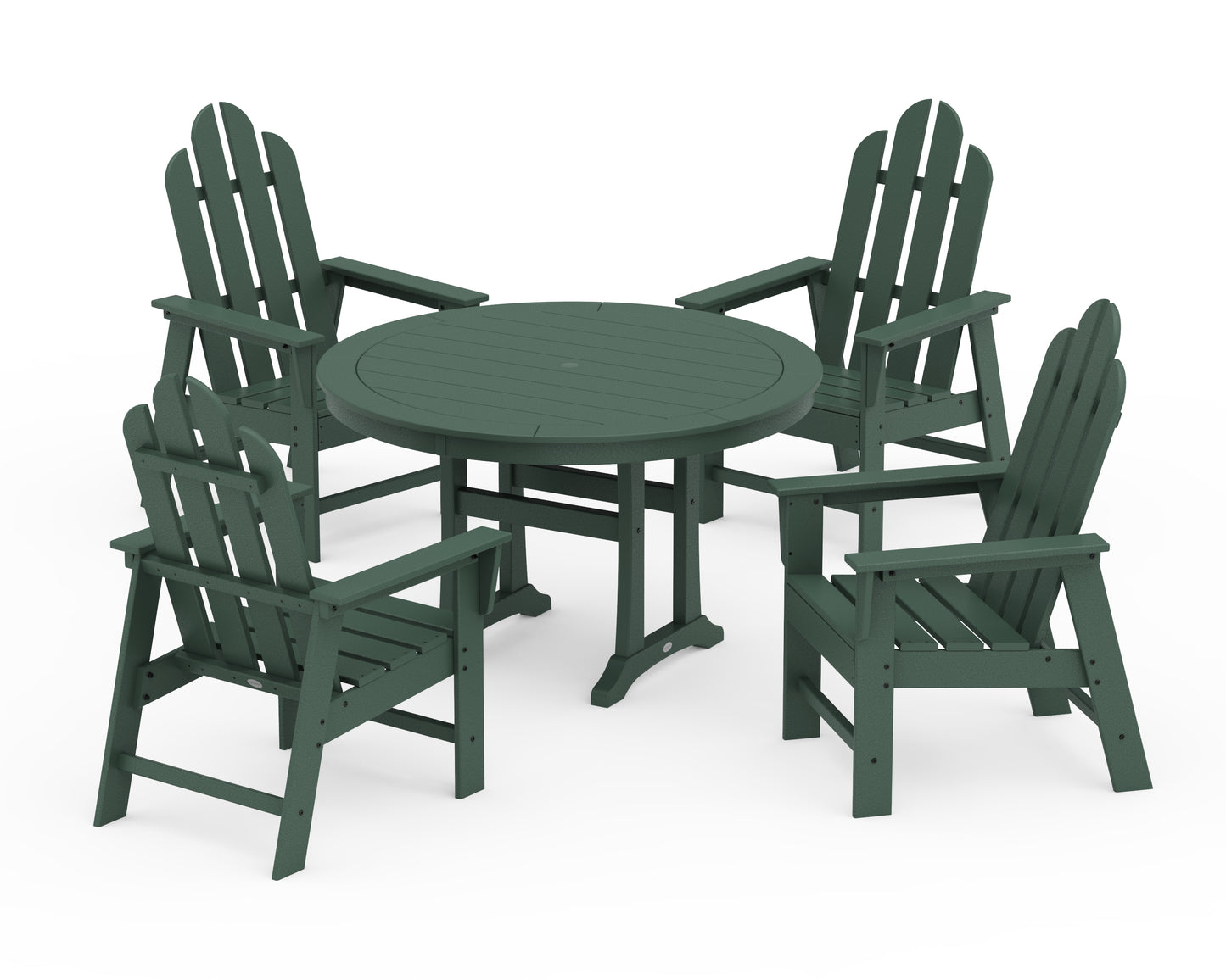 Long Island 5-Piece Round Dining Set with Trestle Legs