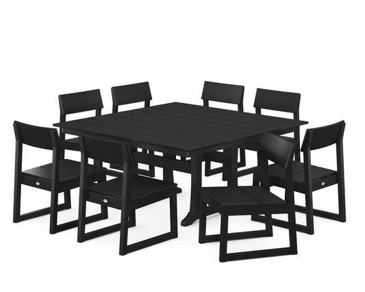 EDGE 9-Piece Farmhouse Trestle Dining Set